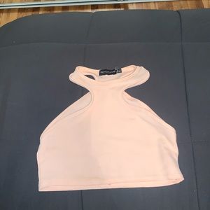 Pink halter crop top